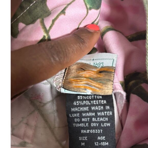 TRAILCREST 12-18 MONTHS PINK AND GREEN OVERALLS - Picture 5 of 9